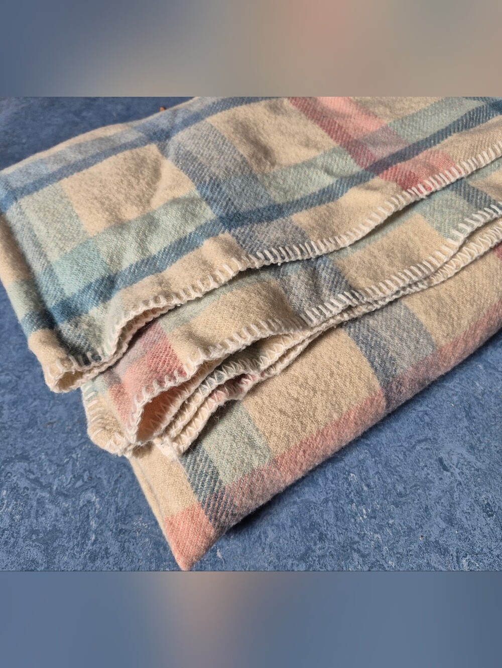 Pure Wool Plaid Blanket Vintage Made In USA